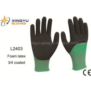 Polyester-Shell-Schaum Latex 3/4 beschichteter Sicherheits-Handschuh (L2403)